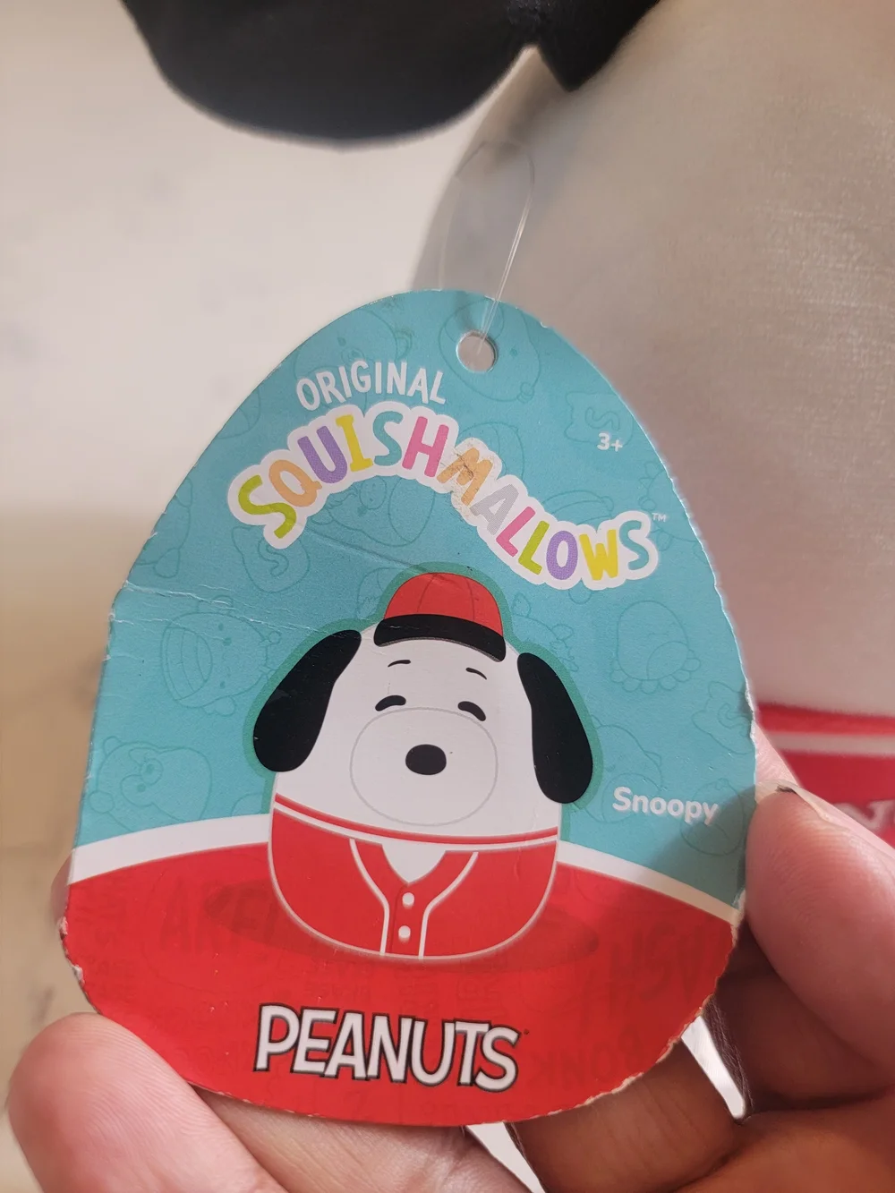 Squishmallows Snoopy Plush 8” Red Baseball Jersey Peanuts NWT